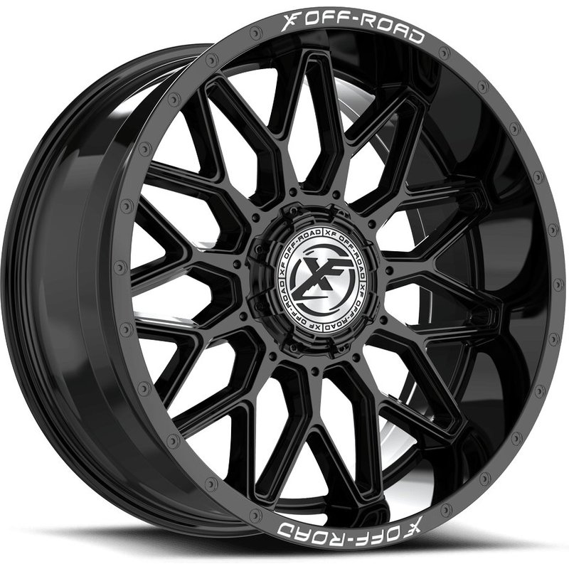 XF Off-Road XF-242 Gloss Black & Milled Lettering Wheels 20x10 — Wheels & Rims