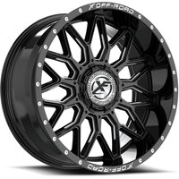 Roues XF Off-Road XF-242 Noir Brillant Milled - 20x10 - 5x127 -12 Offset