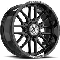 Roues XF Off-Road XF-244 Noir Brillant & Lettrage Fraisé 20x10