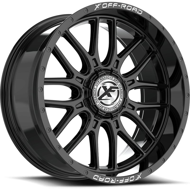XF Off-Road XF-244 Gloss Black & Milled Lettering Wheels 20x10 — Wheels & Rims