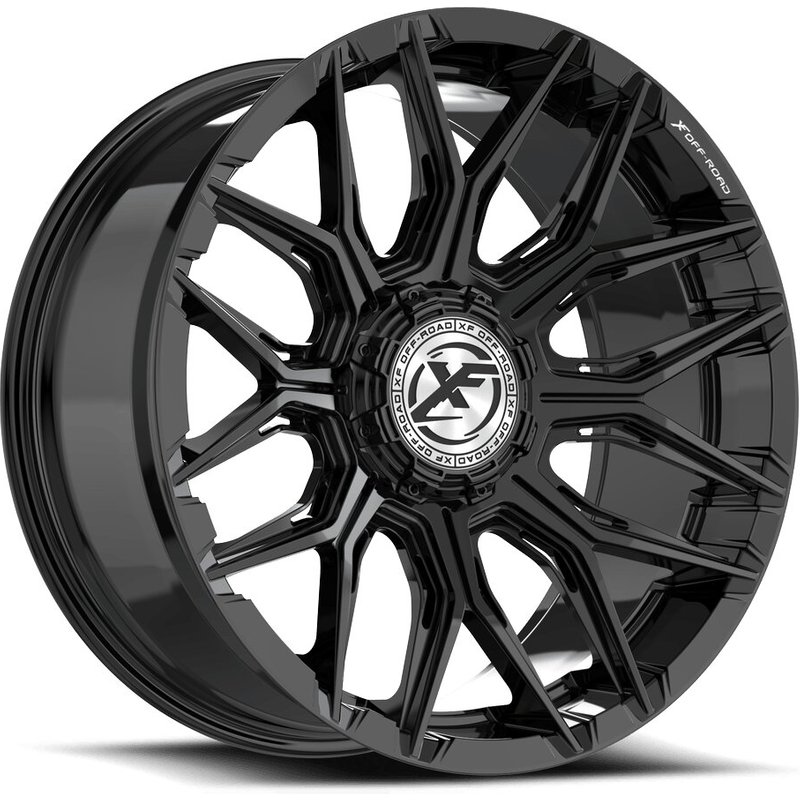 XF Off-Road XF-246 Gloss Black & Milled Lettering 20x10 Rims — Wheels & Rims