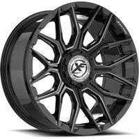 XF Off-Road XF-246 Gloss Black Milled Wheels - 20x10 -5x127 -12 — Wheels & Rims