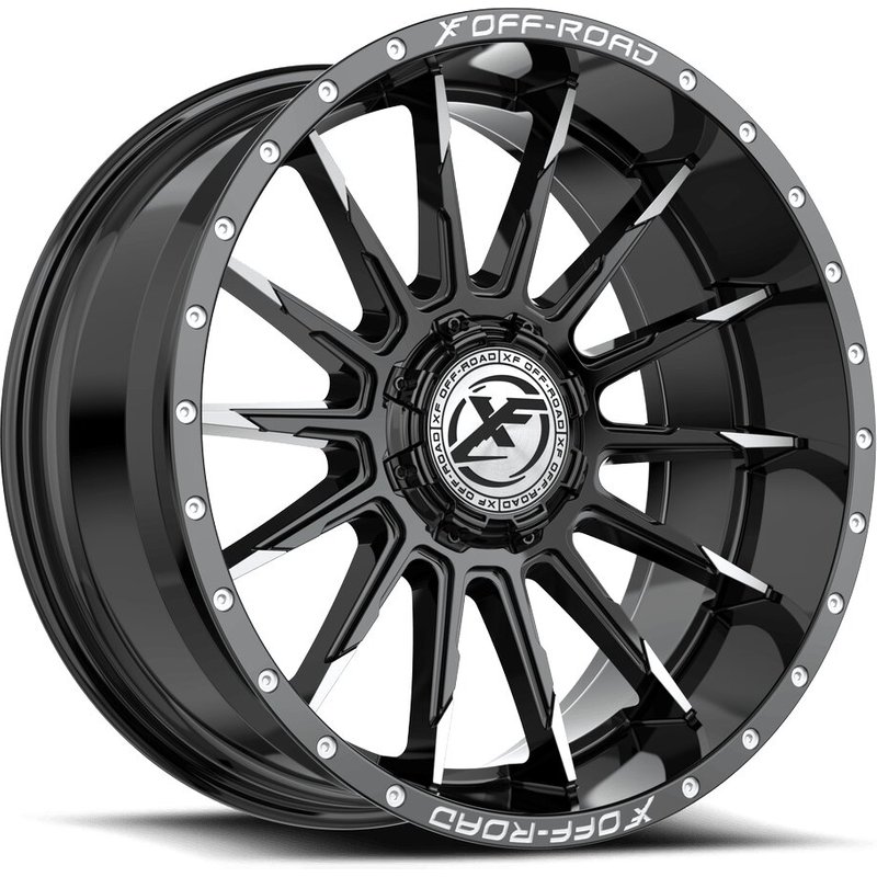 XF Off-Road XF-247 Gloss Black Machined Wheels - 20x10 -5x127 — Wheels & Rims