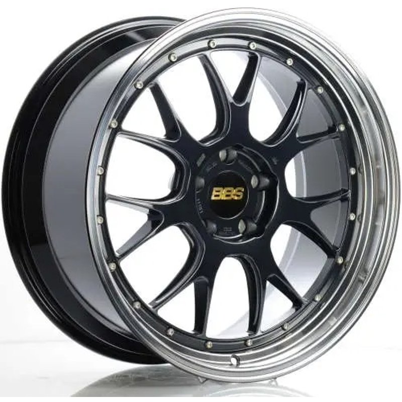Roues BBS LMR Forgées Noires avec Flocons Bleus et Bord Usiné - 20x9.5 — Roues et jantes
