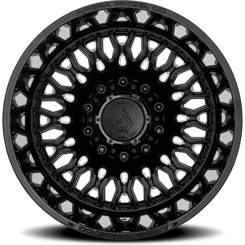 Arena Dually Valkyrie Rear Gloss Black Wheels - 22x8.25 - 10x225 — Wheels & Rims