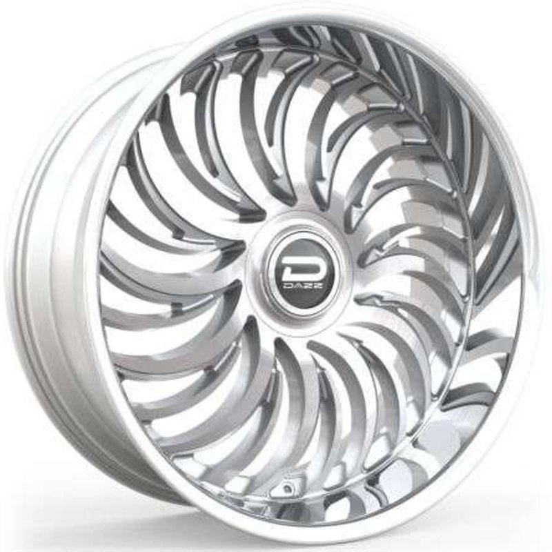 Dazz Heat Gloss Silver Brushed Chromed Stainless Steel Lip Rims 24x10 — Wheels & Rims