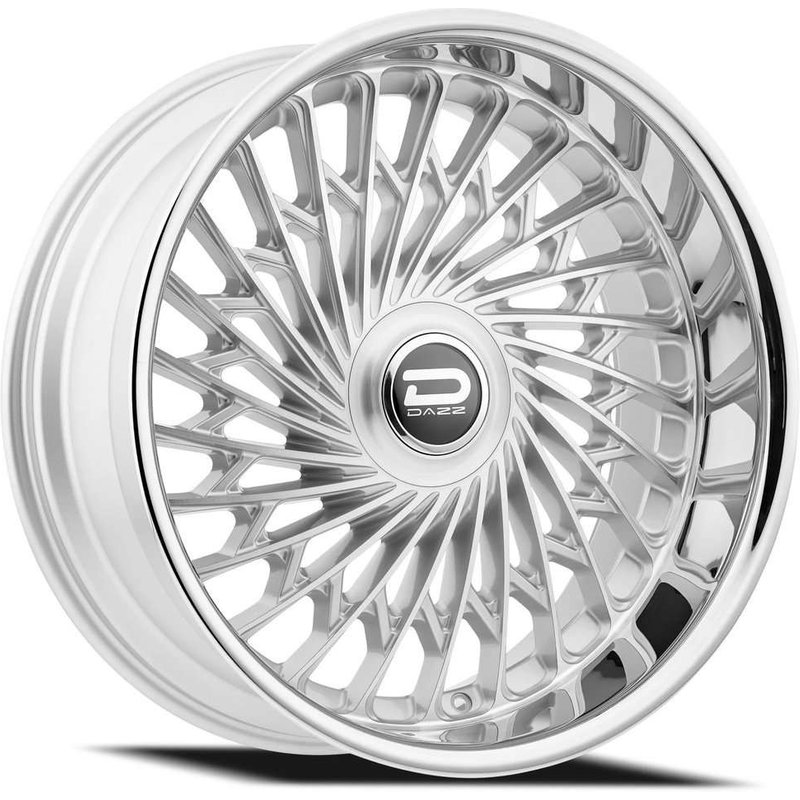 Dazz Seville Gloss Silver Brushed Rims - 24x10 - 5x120.7 Bolt Pattern — Wheels & Rims