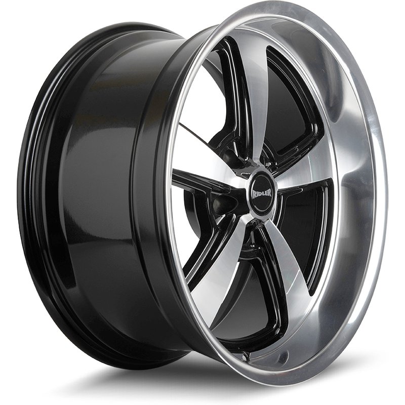 Roues Ridler 652 Noir Brillant avec Face Découpée - 20x10 — Roues et jantes