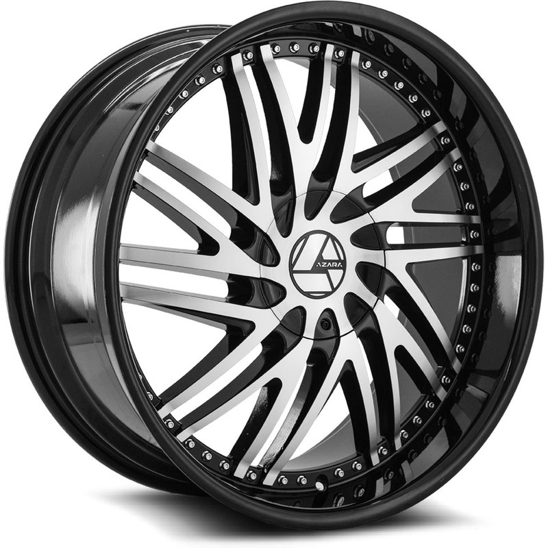Azara Aza-509 Gloss Black Machined Wheels - 24x9 - 5x115 - 18 Offset — Wheels & Rims