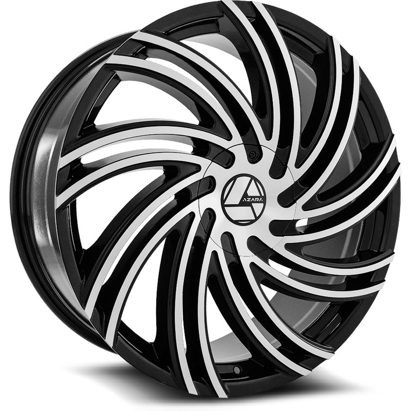 Azara Aza-514 Gloss Black Machined 20x8.5 Rims 5x114.3 Bolt Pattern — Wheels & Rims
