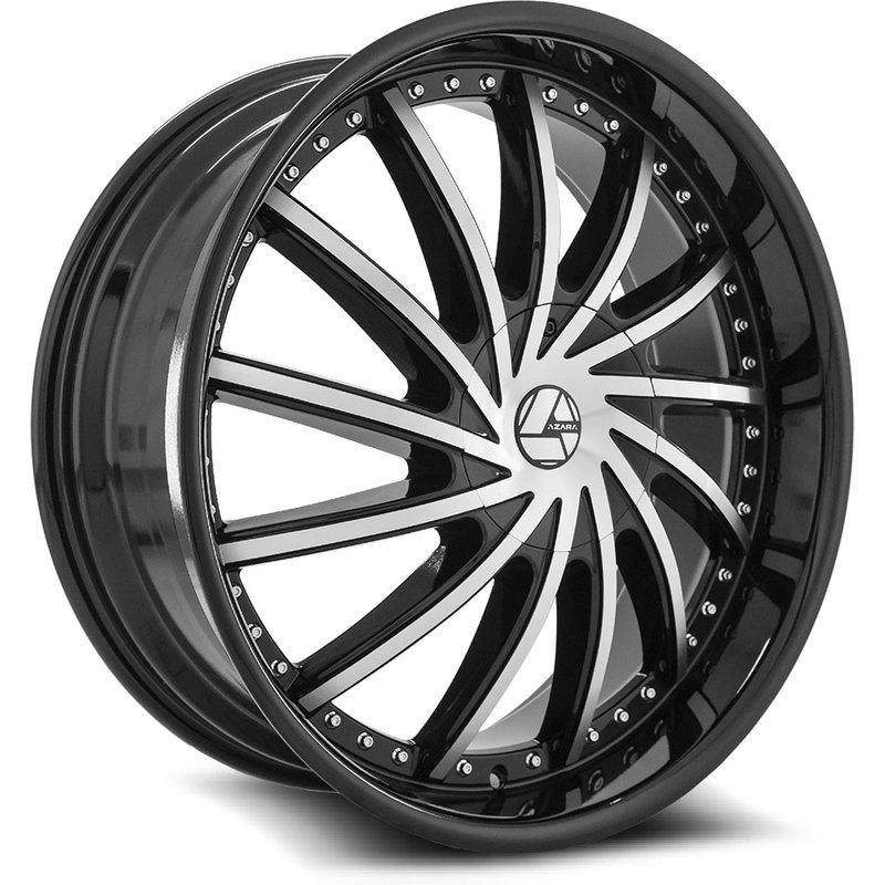 Azara Aza-517 Gloss Black Machined 20x8.5 Rims 5x114.3 Bolt Pattern — Wheels & Rims