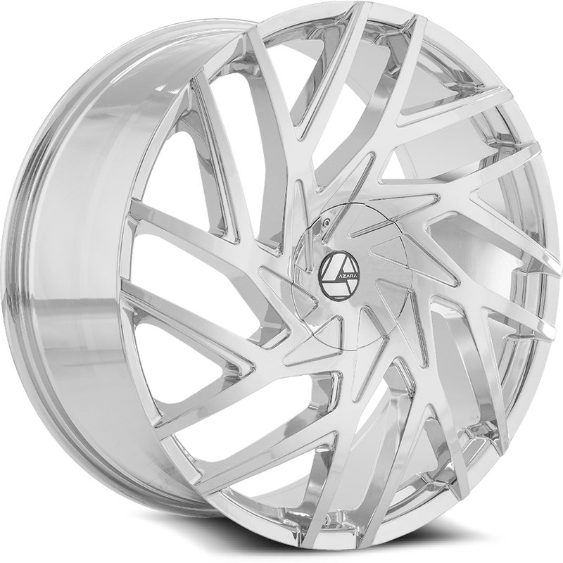 Azara Aza-518 Chrome Wheels - 24x9 - 5x115 Bolt Pattern - 18 Offset — Wheels & Rims