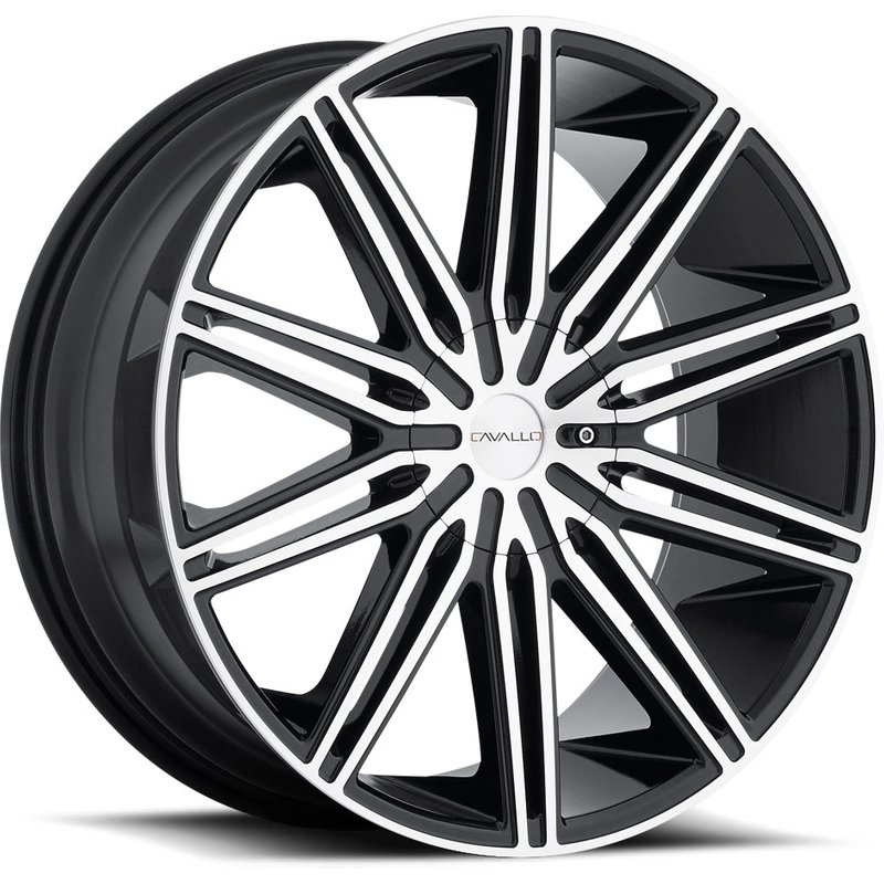 Roues Cavallo CLV-10 Noir Brillant Usiné - 22x9.5 - 5x115 — Roues et jantes