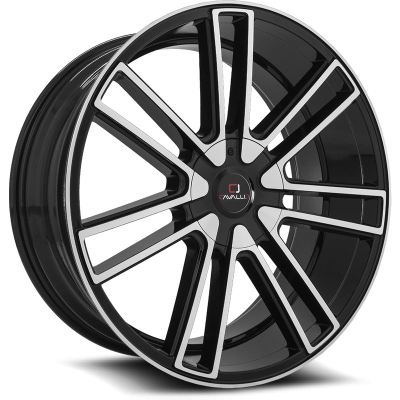 Cavallo CLV-21 Gloss Black Machined Wheels - 20x8.5 - 5x108 — Wheels & Rims