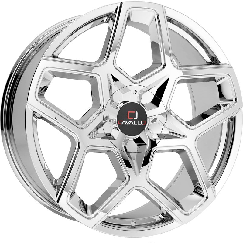 Cavallo CLV-25 Chrome Wheels - 22x8.5 - 5x112 Bolt Pattern — Wheels & Rims