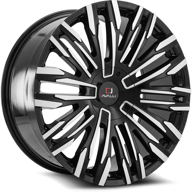 Cavallo CLV-28 Gloss Black Machined Wheels - 20x8.5 - 6x135 — Wheels & Rims