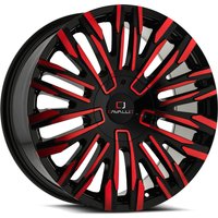 Jantes Cavallo CLV-28 Noir Brillant Rouge Fraisé 20x8.5 6x135