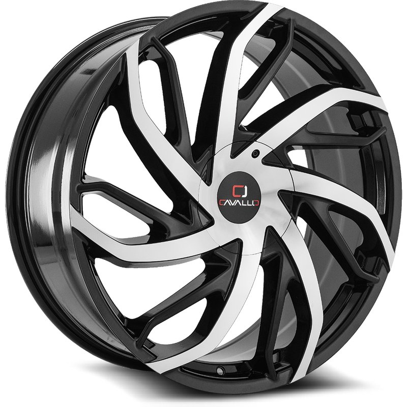 Cavallo CLV-29 Gloss Black Machined Wheels - 22x9.5 - 6x135 - 25 Offset — Wheels & Rims