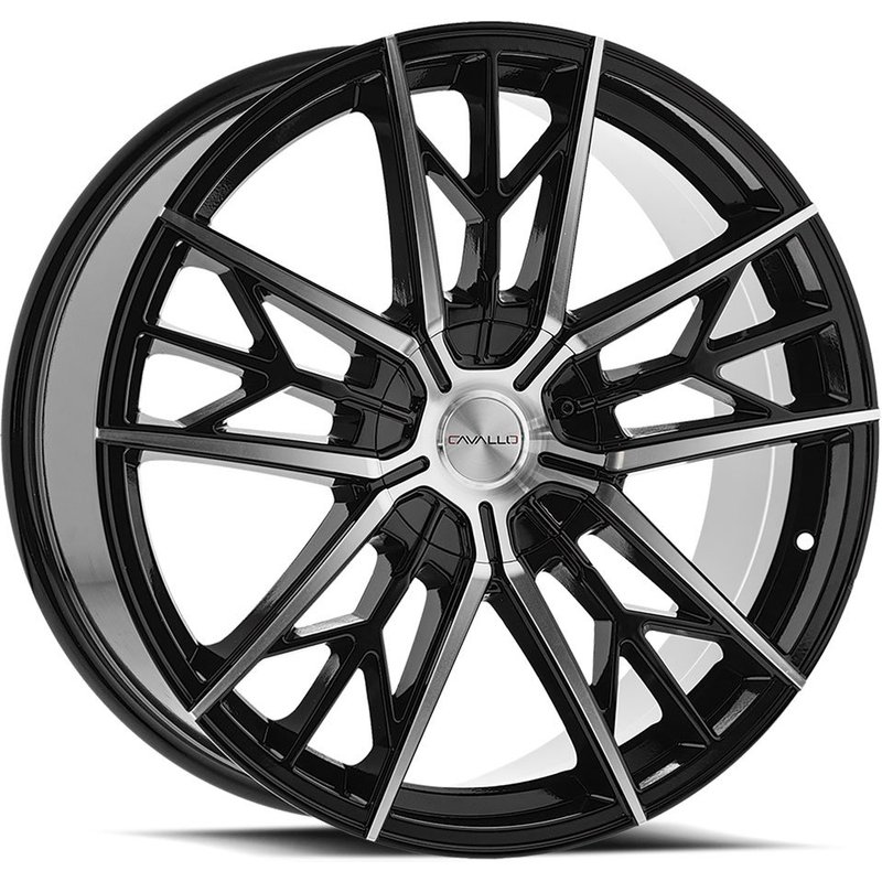 Cavallo CLV-39 Gloss Black Machined Wheels - 20x8.5 - 5x112 — Wheels & Rims