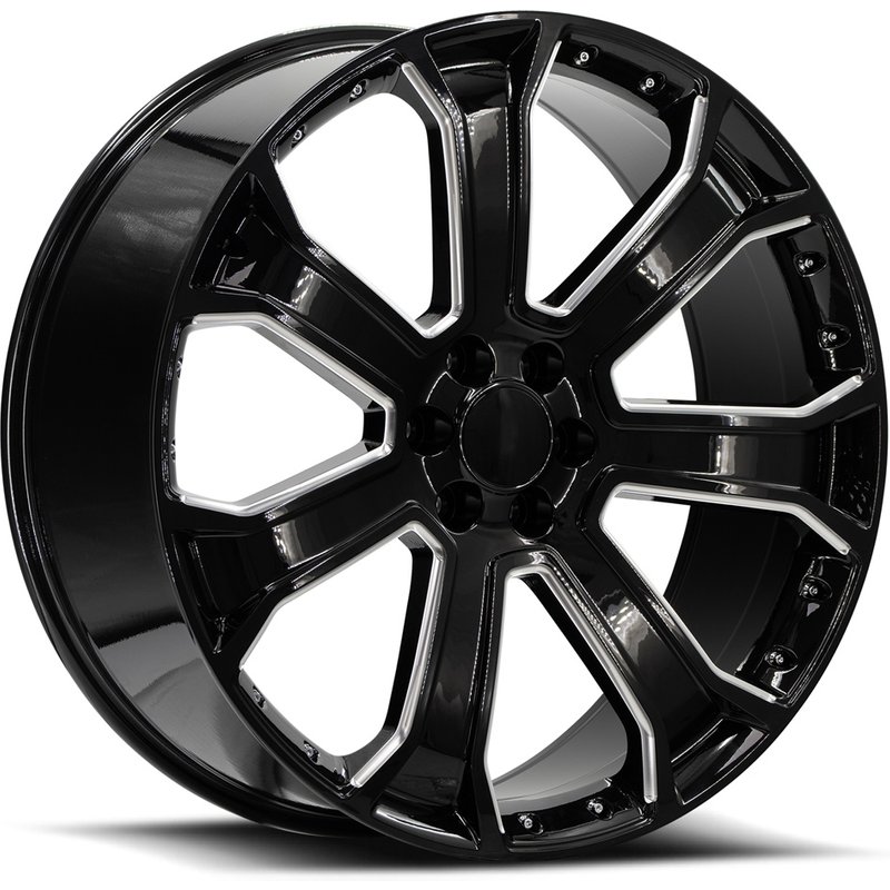 O.E. Revolution G-06 Black Machined 26x10 Rims 6x139.7 Bolt Pattern — Wheels & Rims