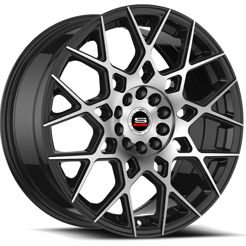 Spec-1 SP-52 Gloss Black Machined Wheels - 17x7.5 - 5x110 — Wheels & Rims