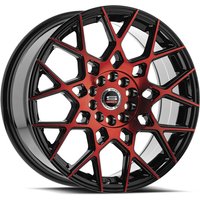 Spec-1 SP-52 Gloss Black Red Machined Wheels 18x8 4x100 38 Offset
