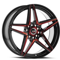 Spec-1 SP-54 Gloss Black Red Machined Wheels - 17x7.5 - 5x100