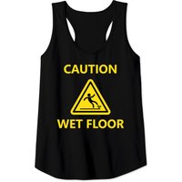 Caution Wet Floor Sign Symbol Slippery Costume Tank Tops for Men
