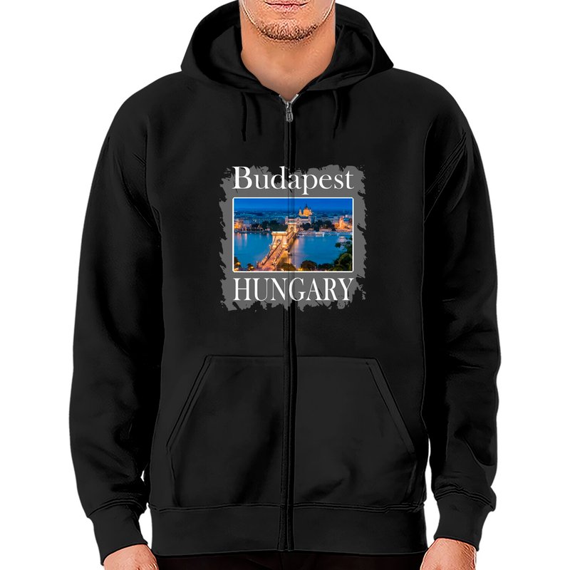 Outlet Budapest Hungary Spread Zip Hoodie for Unisex — Mens Hoodies