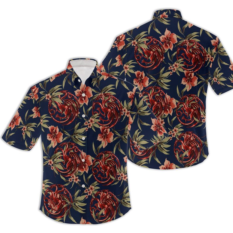 Chemise hawaïenne House Of Dragon, Chemise à boutons Dragon — Chemises décontractées pour hommes