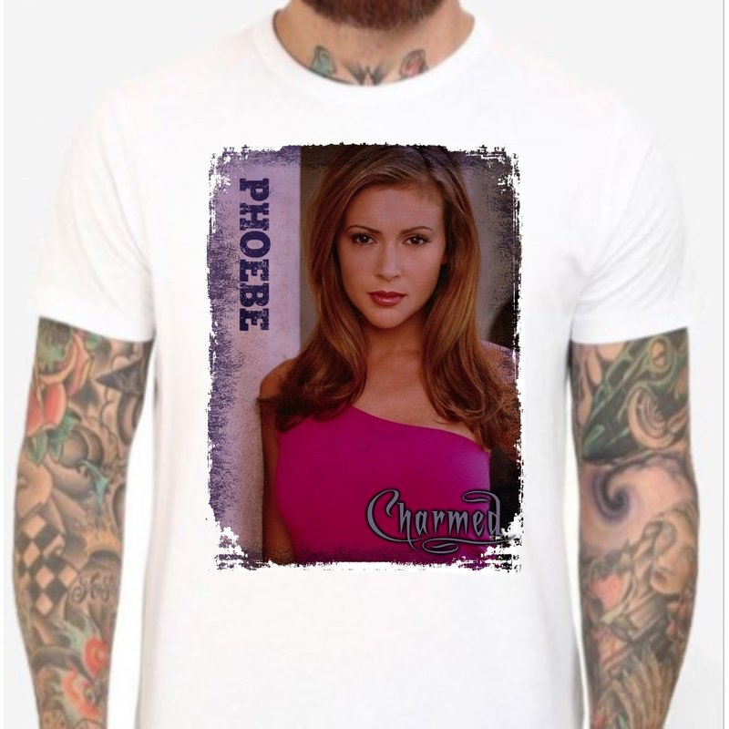 Charmed Alyssa Milano en Phoebe T-shirt blanc sur mesure pour hommes — T-shirts pour hommes