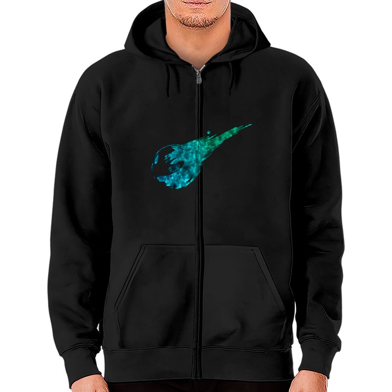 Hoodie à fermeture éclair avec logo de météore Final Fantasy 7 — Sweats à capuche pour hommes