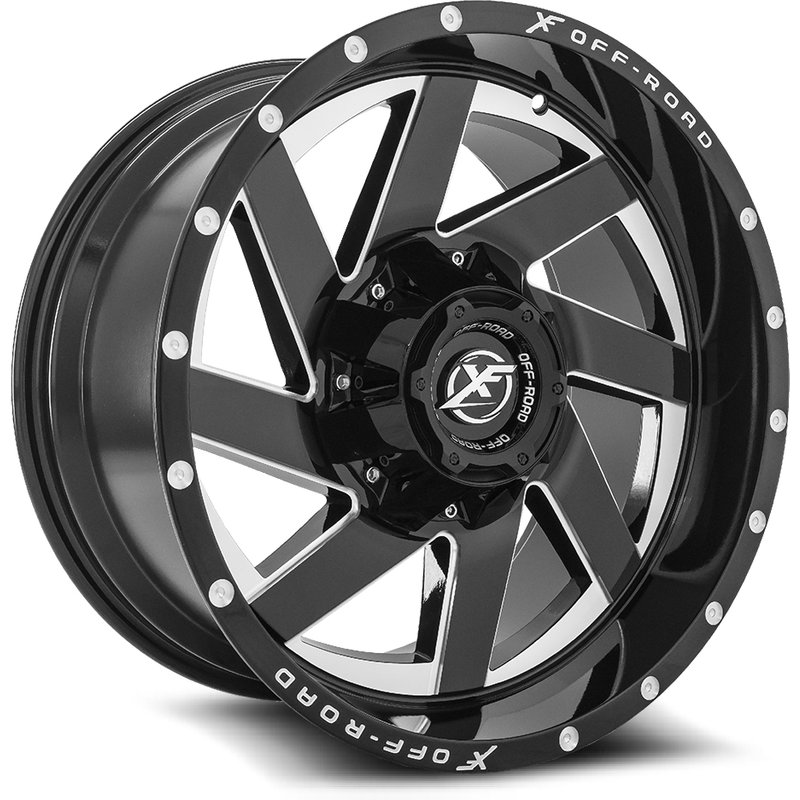 XF Off-Road XF-205 Gloss Black Milled Wheels - 20x10 -5x114.3 — Wheels & Rims