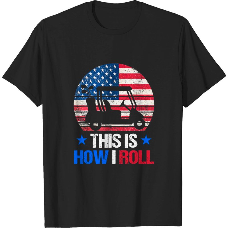 T-shirt Golfeur Drapeau USA This Is How I Roll — T-shirts pour hommes