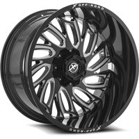 XF Off-Road XF-207 Gloss Black Milled Wheels - 22x12 - 5x127