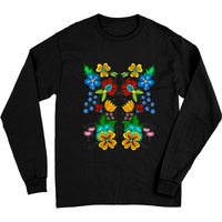 Ojibwe Floral Unisex Black Long Sleeve T-Shirt