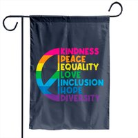Drapeaux de jardin Kindness Peace Equality Love Inclusion Hope Diversity — Drapeaux décoratifs