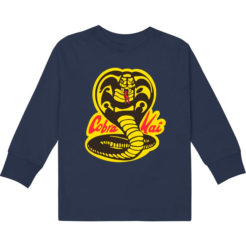 T-shirts à manches longues Cobra Kai pour enfants en bleu marine — T-shirts pour hommes