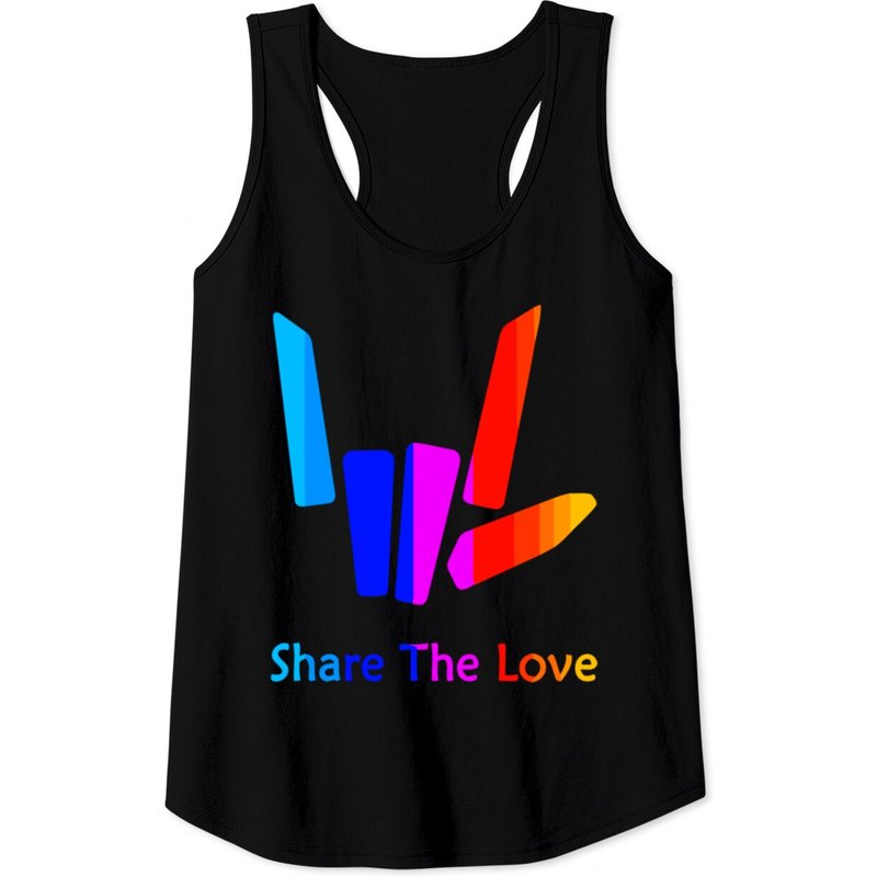 Share The Love Merch Back Side Tank Tops for Men