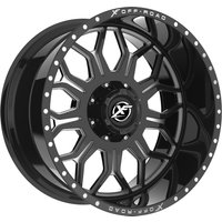 XF Off-Road XF-227 Gloss Black Milled Wheels - 20x12 -5x127 -44 Offset — Wheels & Rims