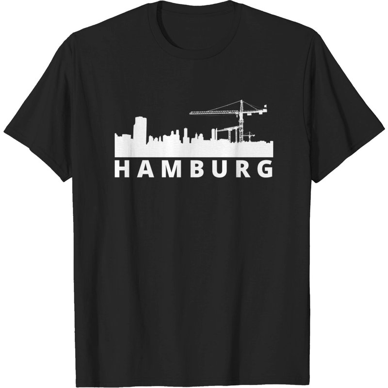 T-shirt Skyline de Hambourg pour hommes - Noir — T-shirts pour hommes