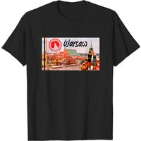 Warsaw Poland City T-Shirt for Men - Black
