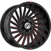 XF Off-Road XF-239 Gloss Black Red Milled Wheels - 20x10 -5x127