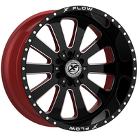 XF Off-Road XFX-302 Gloss Black Red Milled Wheels - 22x12