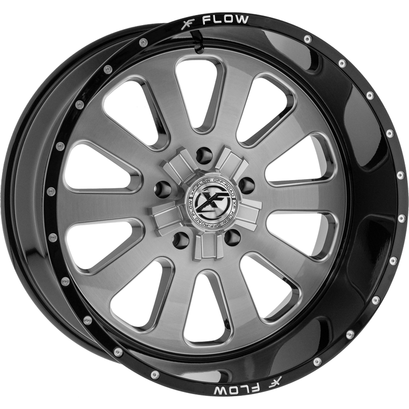 Roues XF Off-Road XFX-302 Moulées Brossées avec Bord Noir - 24x12 — Roues et jantes
