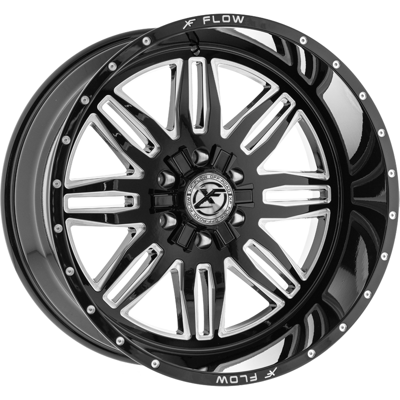 XF Off-Road XFX-303 Gloss Black Milled Wheels - 26x12 -5x127 — Wheels & Rims