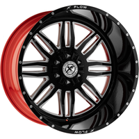 XF Off-Road XFX-303 Gloss Black Red Milled Wheels - 26x12 -6x135