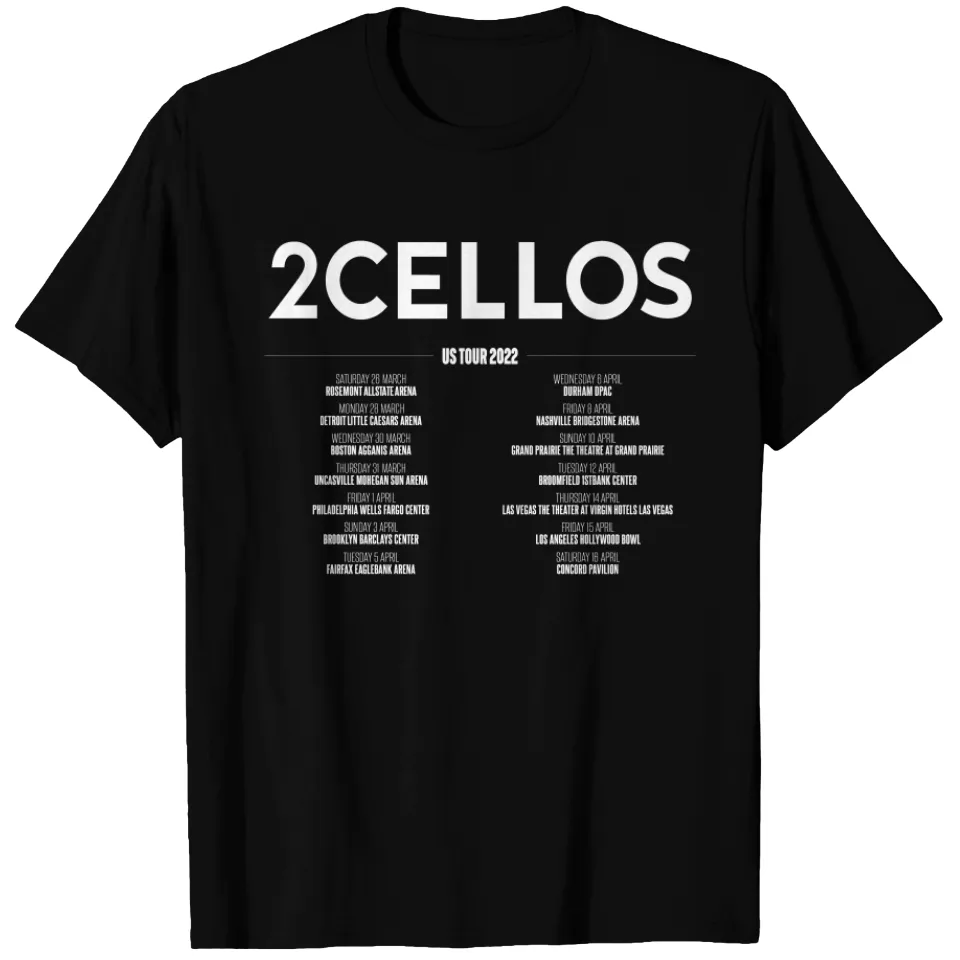 2CELLOS Dedicated US Tour 2022 Unisex T-shirt — Mens T Shirts