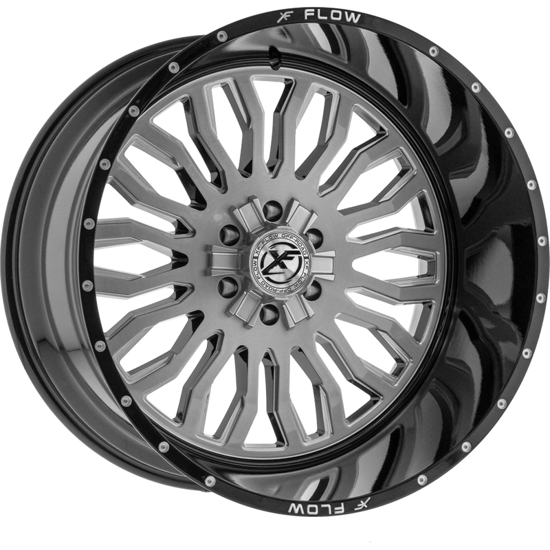 XF Off-Road XFX-305 Brushed Milled Wheel with Black Lip - 24x14 — Wheels & Rims