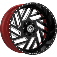 Roues XF Off-Road XFX-304 Noir Brillant Rouge Moulé - 22x12 - 5x127 — Roues et jantes